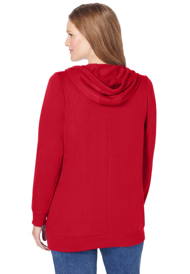 Zip Front Tunic Hoodie Jacket image number 1