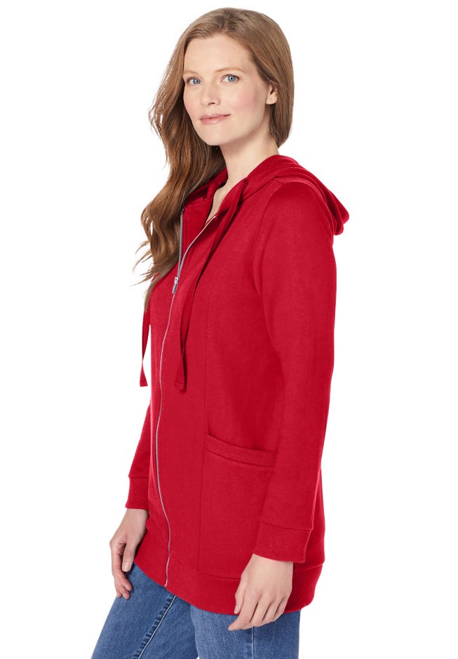 Zip Front Tunic Hoodie Jacket image number 2