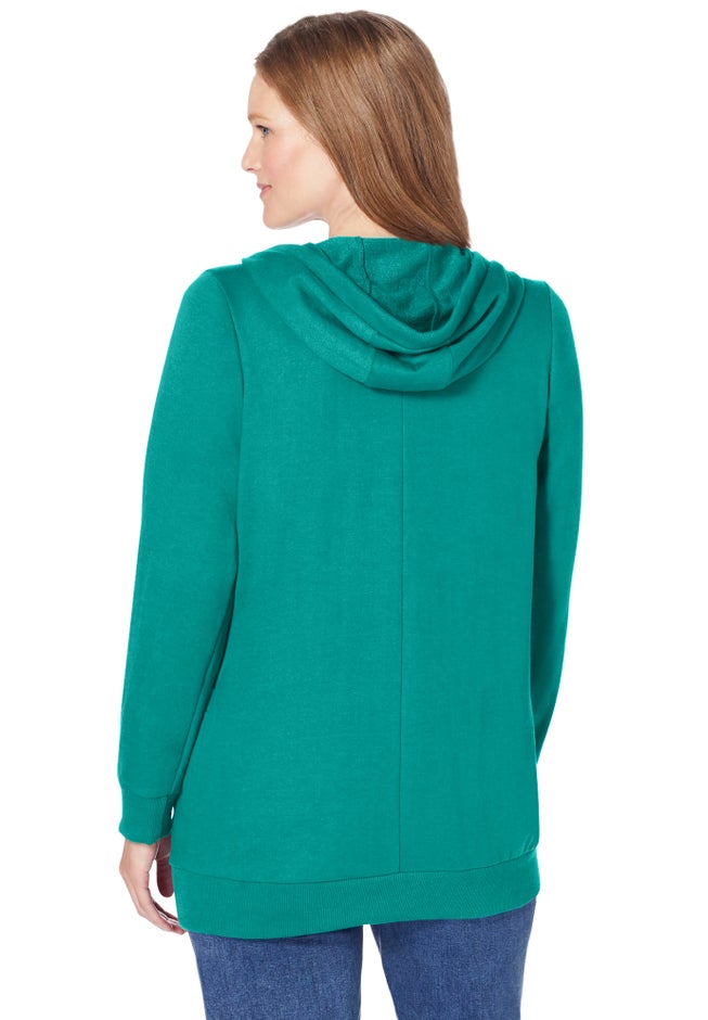 Zip Front Tunic Hoodie Jacket image number 1