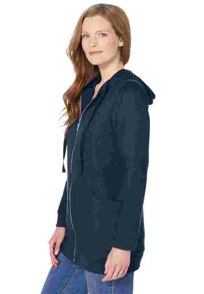 Zip Front Tunic Hoodie Jacket image number 2