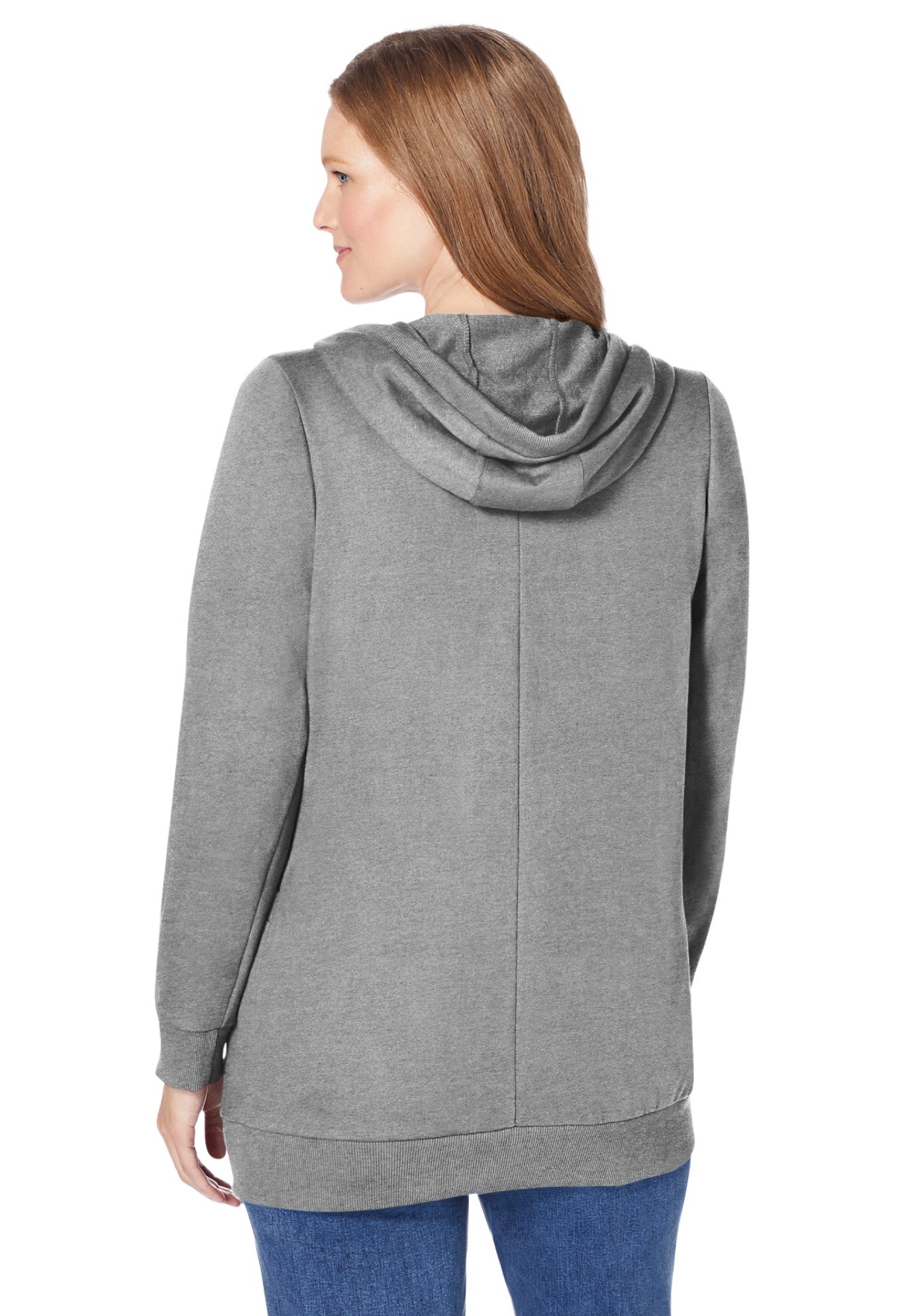 Zip Front Tunic Hoodie Jacket image number 1