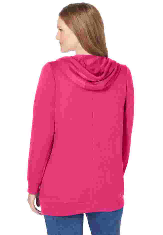Zip Front Tunic Hoodie Jacket image number 1