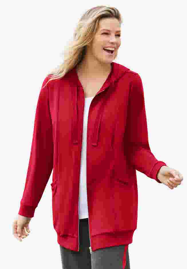Zip Front Tunic Hoodie Jacket image number 0