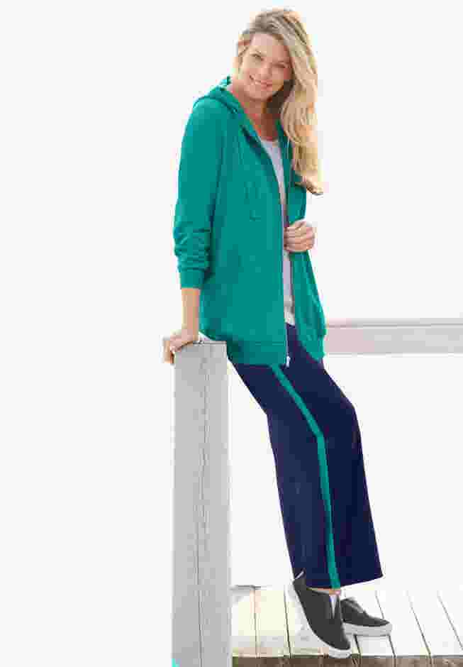 Zip Front Tunic Hoodie Jacket image number 0