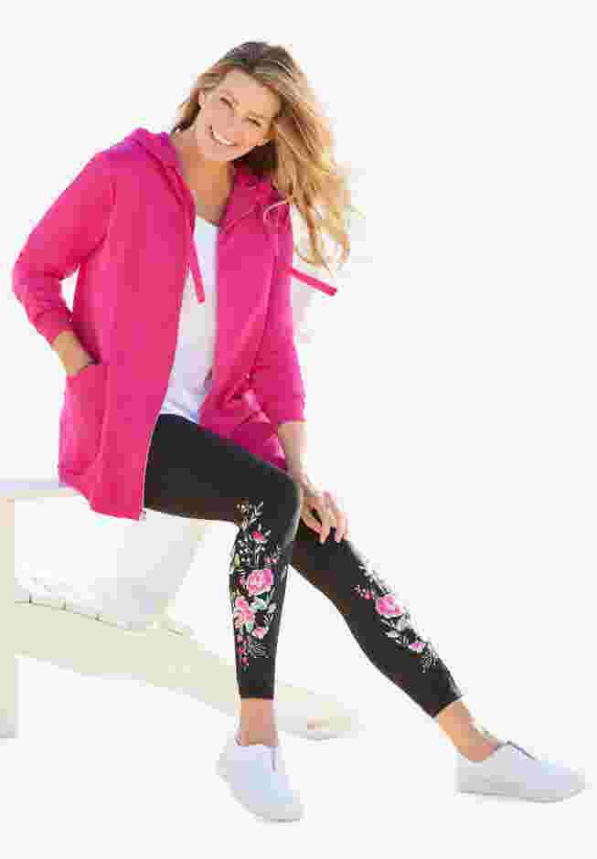Zip Front Tunic Hoodie Jacket image number 0