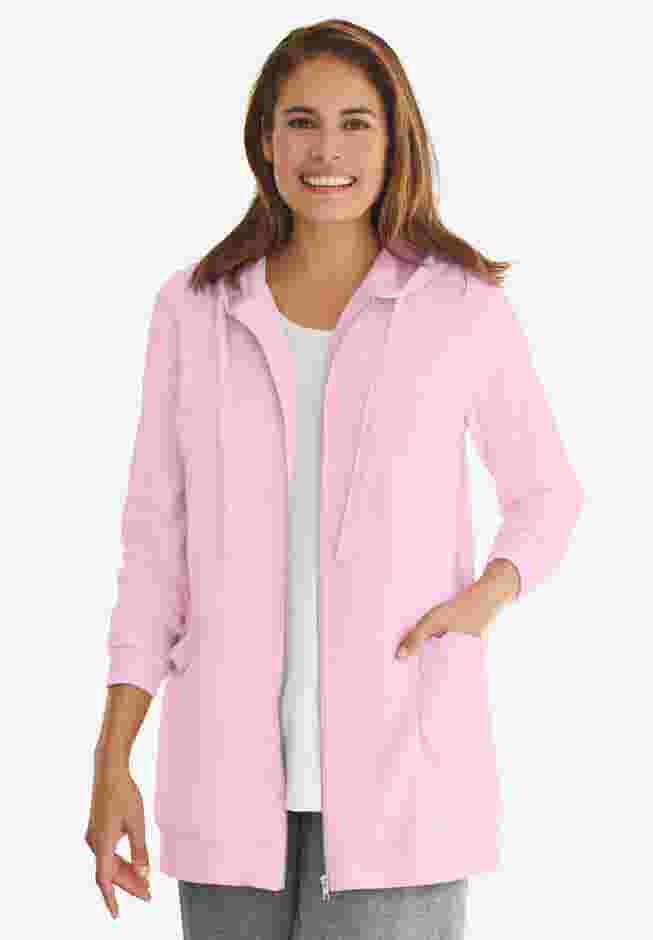 Zip Front Tunic Hoodie Jacket image number 0