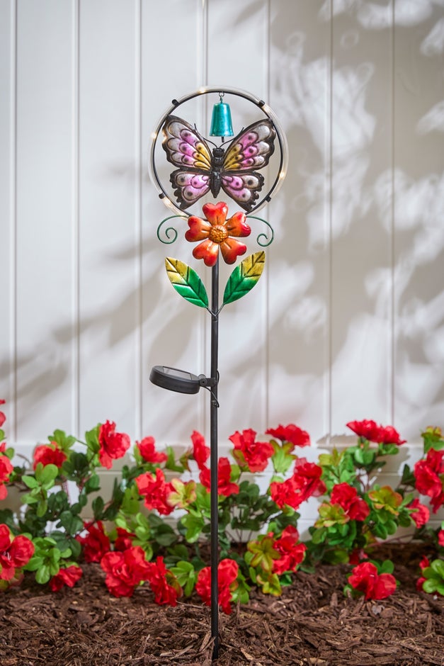 Metal Butterfly Solar Stake Light image number null