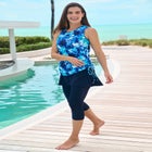 Chlorine Resistant Swim Tank Coverup with Side Ties image number null