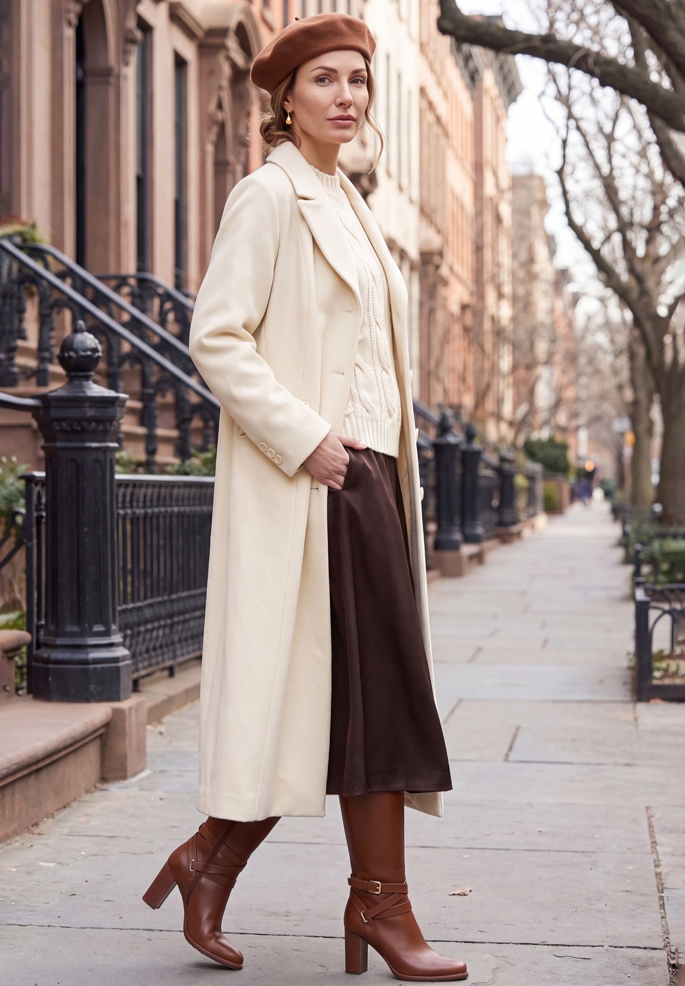 Full Length Wool Blend Coat image number 1