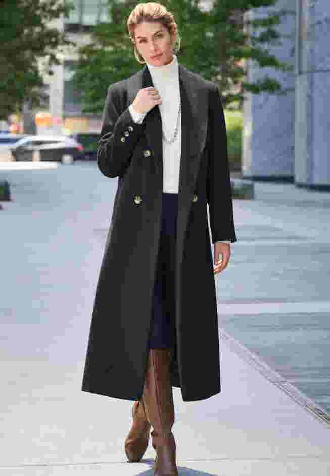 Long Shawl Collar Wool Coat image number 1