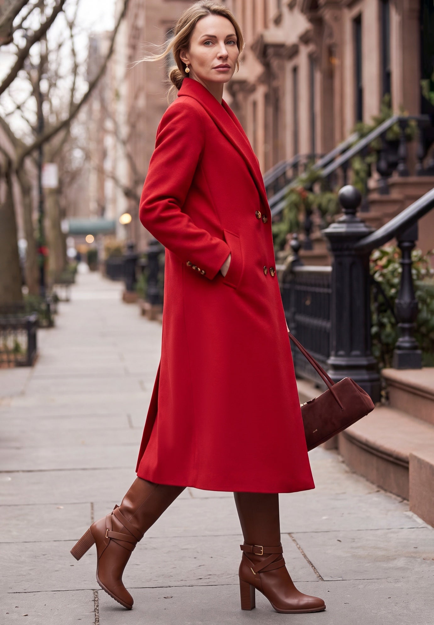 Long Shawl Collar Wool Coat image number 1