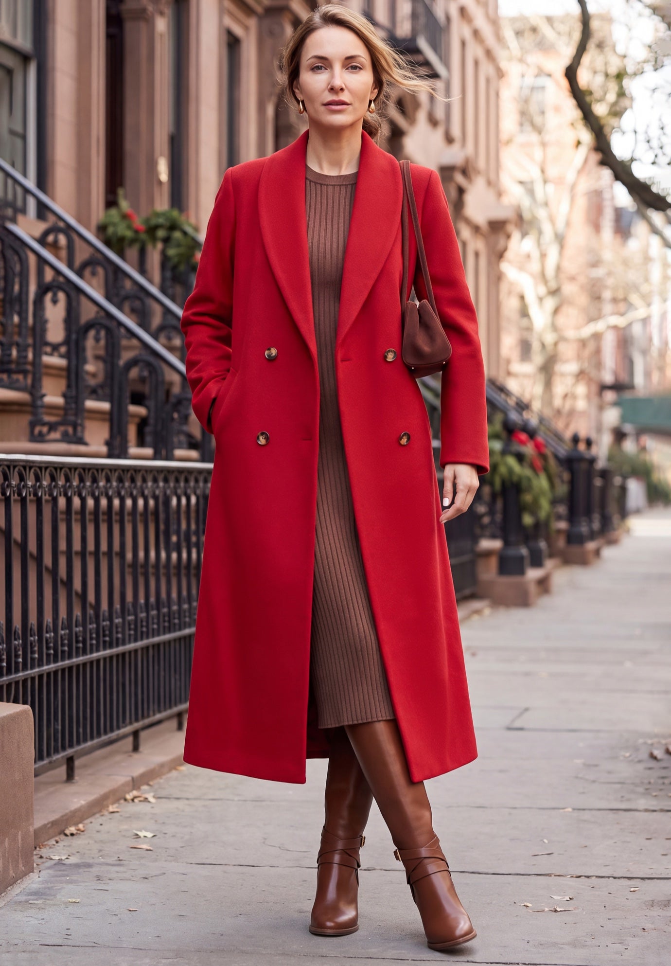 Long Shawl Collar Wool Coat image number 0