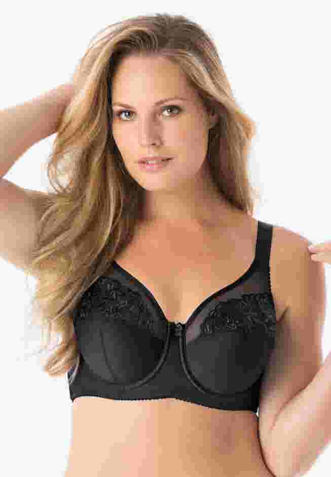Elila® Embroidered Microfiber Underwire Bra 2401 image number 0