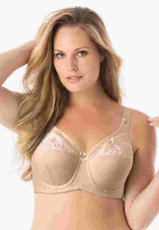 Elila® Embroidered Microfiber Underwire Bra 2401 image number 0