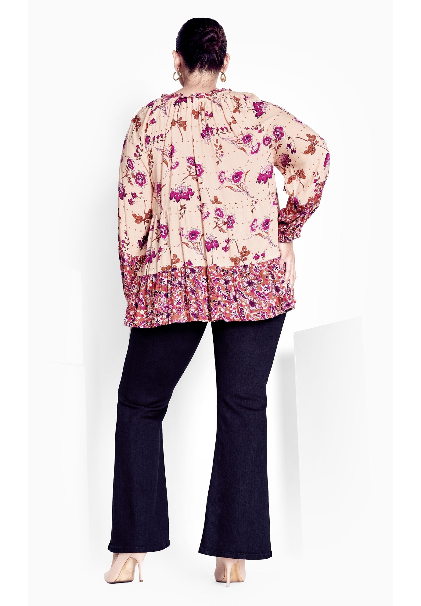 Imari Empire Waist Spliced Top image number 3