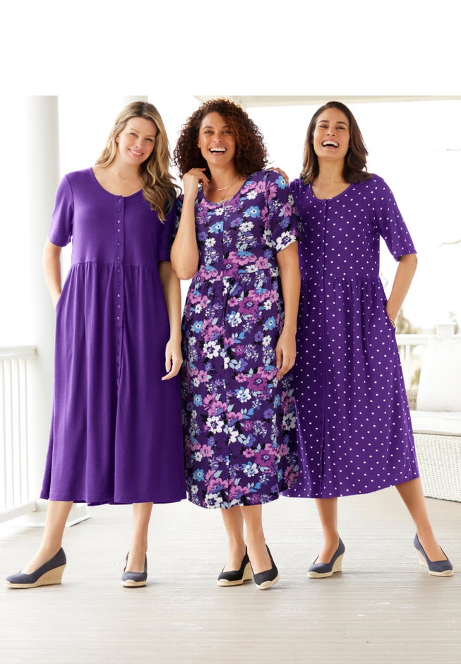 Button-Front Essential Dress image number 3