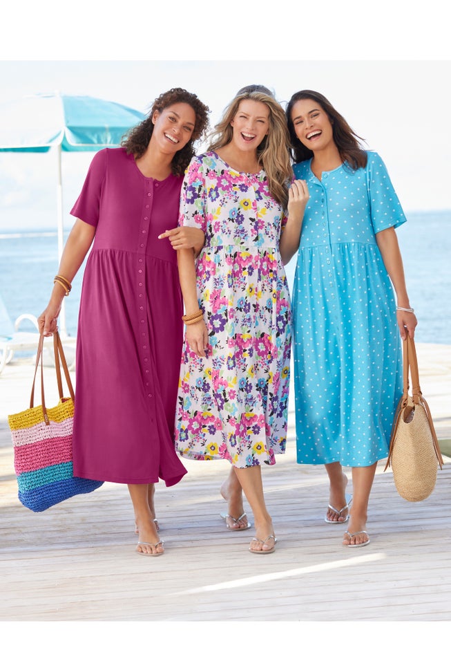 Button-Front Essential Dress image number 6