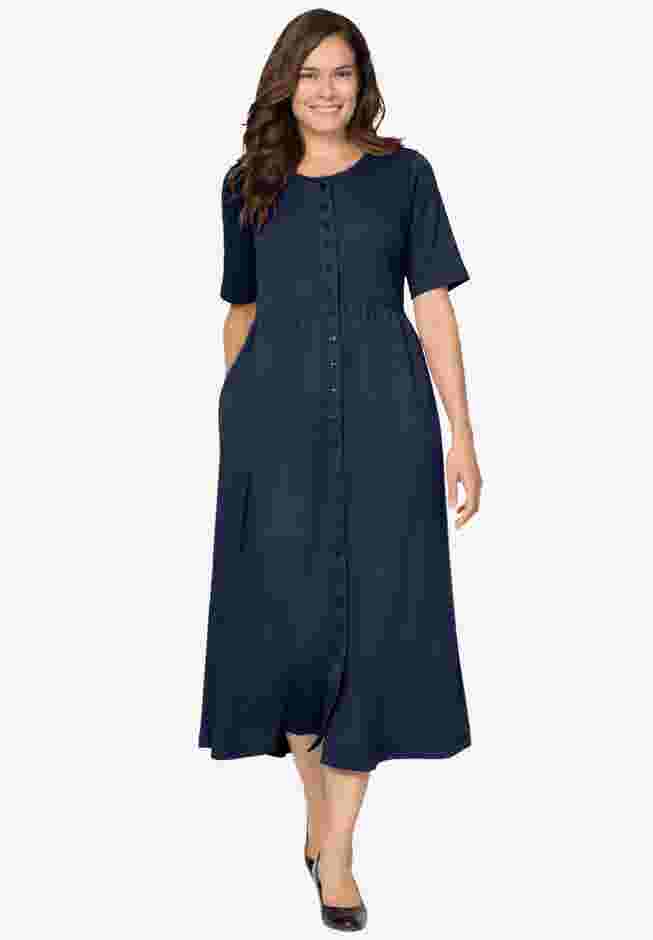 Button-Front Essential Dress image number 0