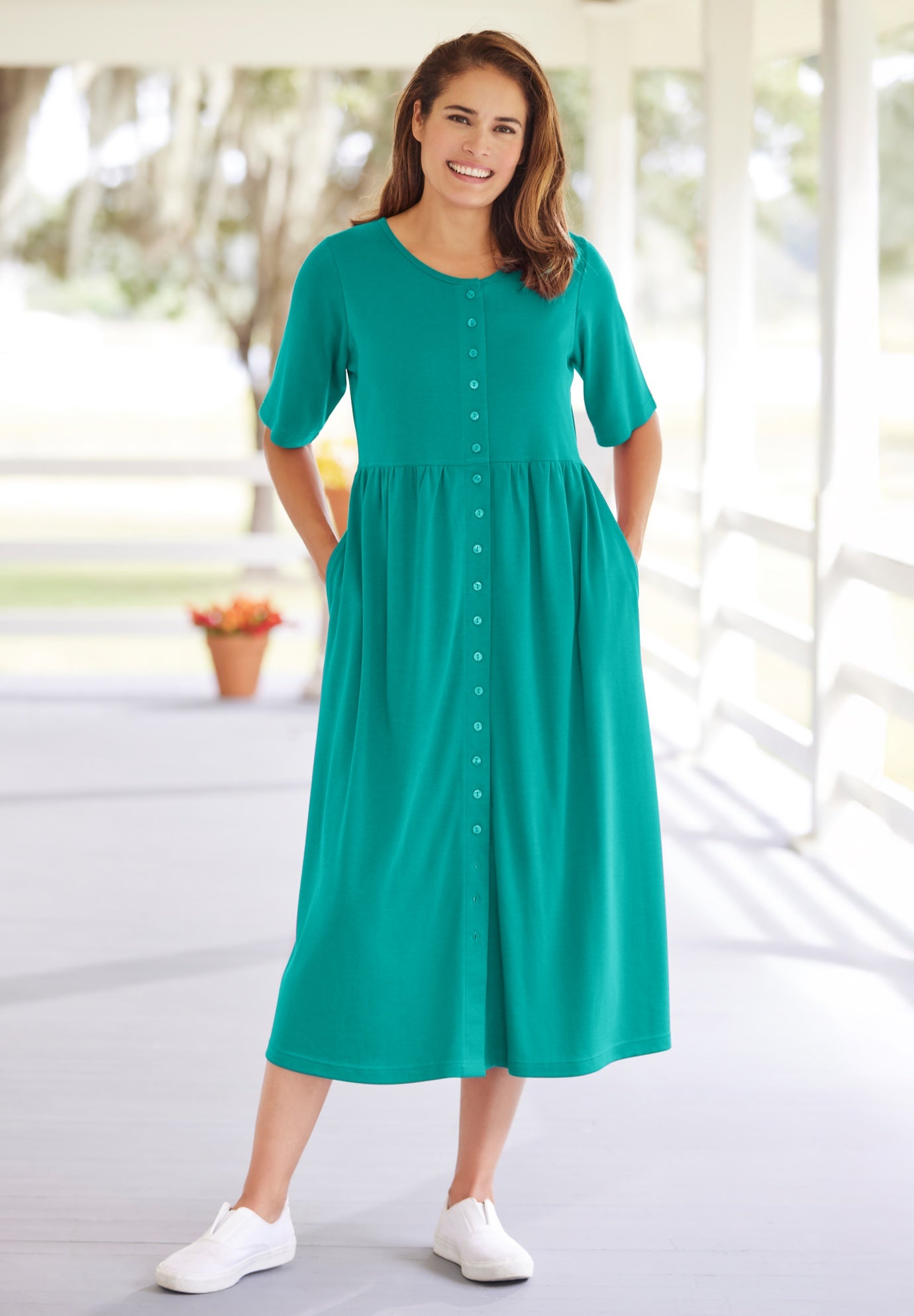 Button-Front Essential Dress image number 0