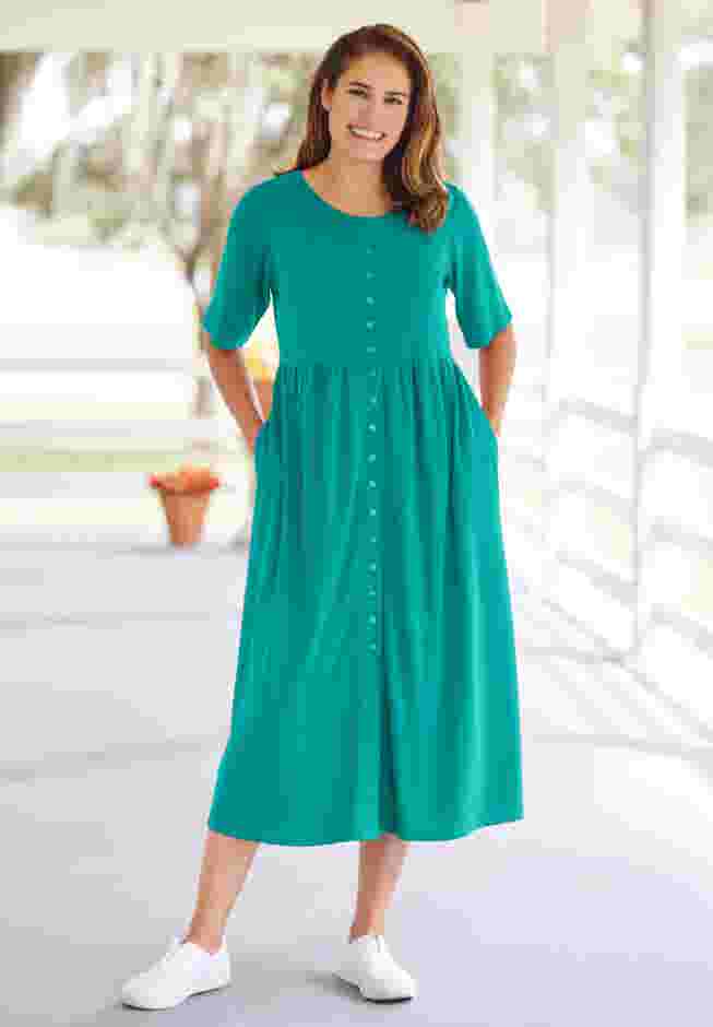 Button-Front Essential Dress image number 0