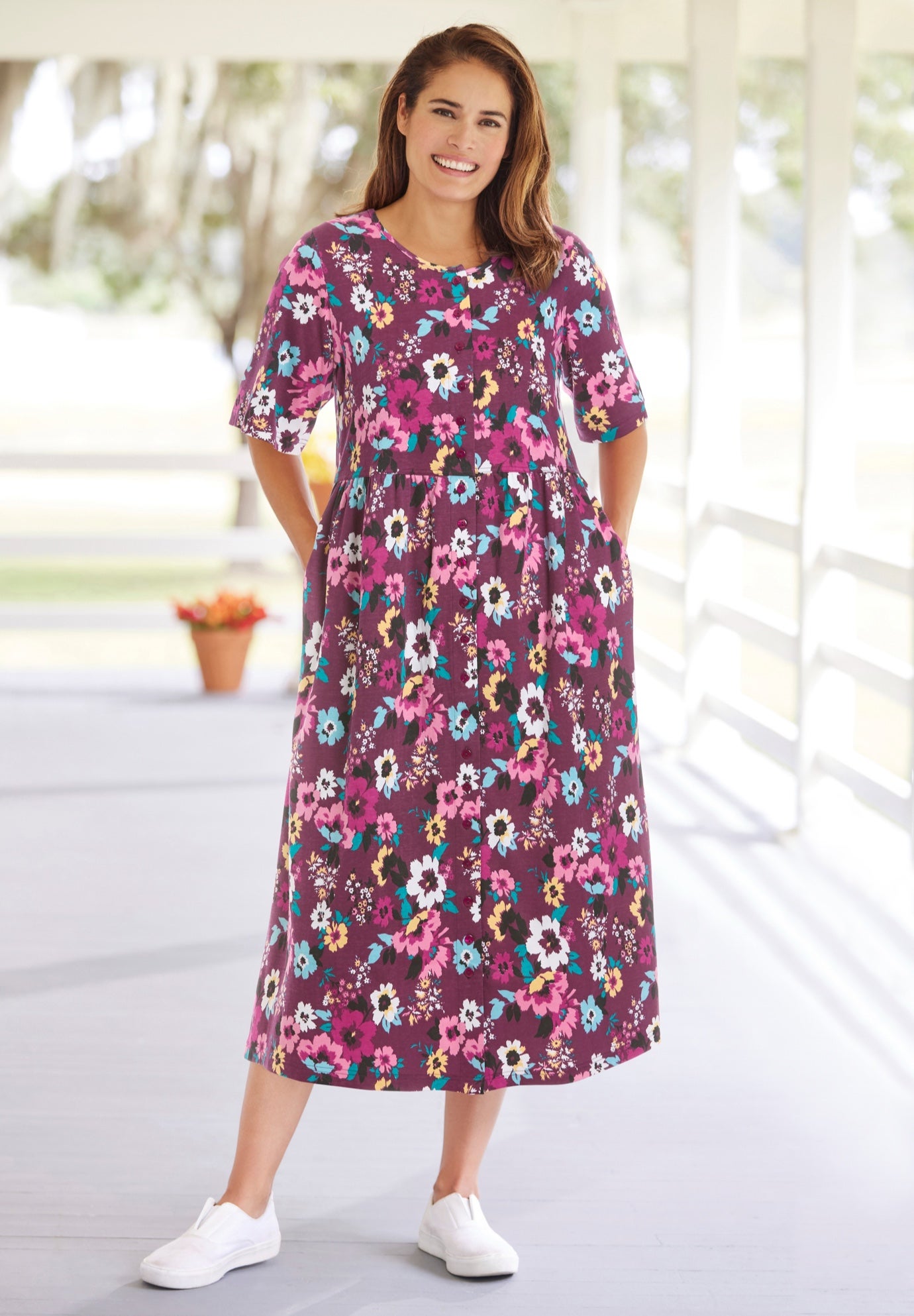 Button-Front Essential Dress image number 0