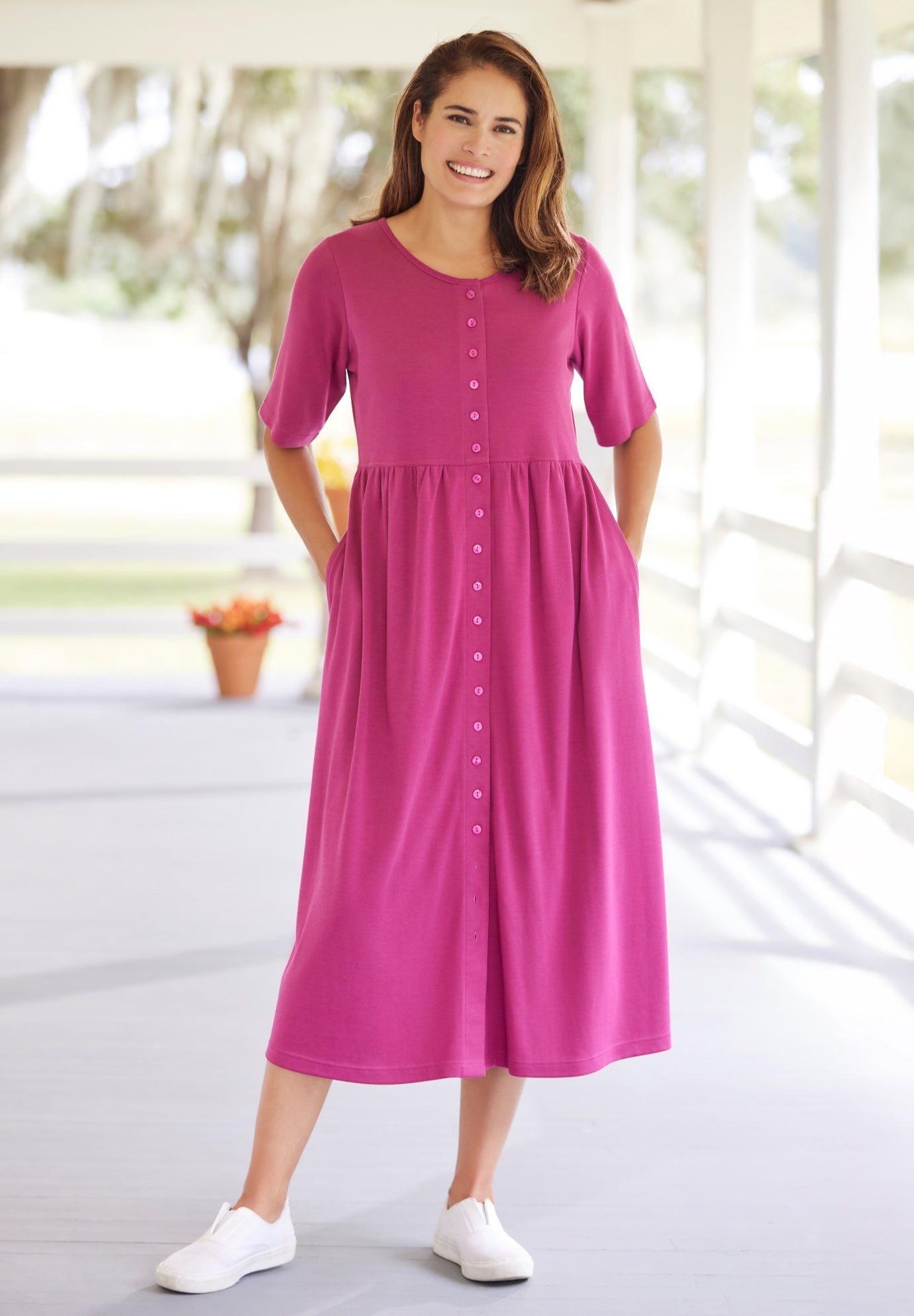 Button-Front Essential Dress image number 0