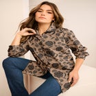 Plus Size Kate Long Sleeve Easy Cotton-Blend Button-Front Shirt image number null