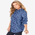 Plus Size Kate Long Sleeve Easy Cotton-Blend Button-Front Shirt image number null