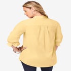 Plus Size Kate Long Sleeve Easy Cotton-Blend Button-Front Shirt image number null