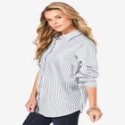 Plus Size Kate Long Sleeve Easy Cotton-Blend Button-Front Shirt image number null