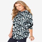 Plus Size Kate Long Sleeve Easy Cotton-Blend Button-Front Shirt image number null