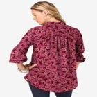 Plus Size Kate Long Sleeve Easy Cotton-Blend Button-Front Shirt image number null