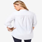 Plus Size Kate Long Sleeve Easy Cotton-Blend Button-Front Shirt image number null