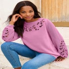 Plus Size Pullover Sweater with Cutout Detail image number null