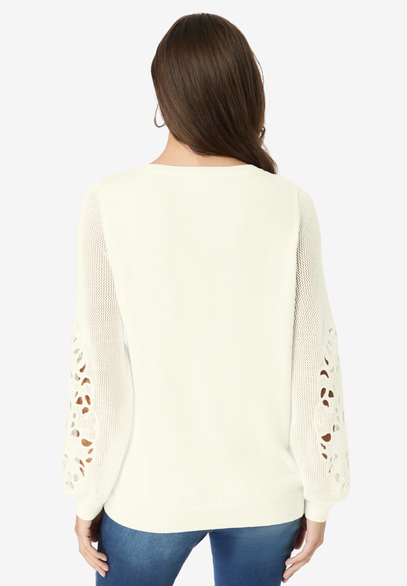 Plus Size Pullover Sweater with Cutout Detail image number 2