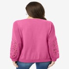 Plus Size Pullover Sweater with Cutout Detail image number null