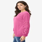Plus Size Pullover Sweater with Cutout Detail image number null