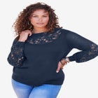 Plus Size Pullover Sweater with Cutout Detail image number null