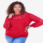 Plus Size Pullover Sweater with Cutout Detail image number null