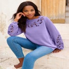 Plus Size Pullover Sweater with Cutout Detail image number null