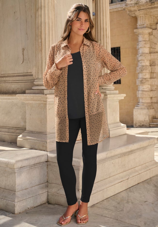 Plus Size Ankle Length Essential Stretch Legging image number 4