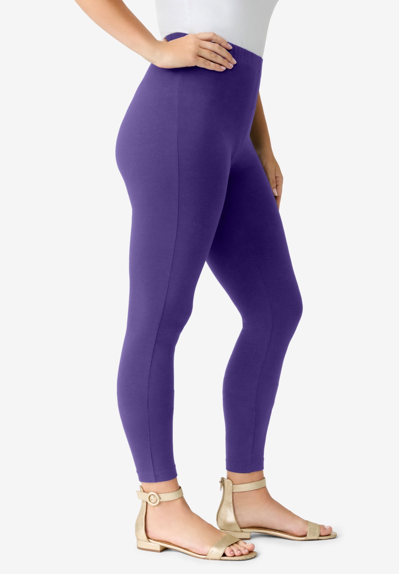 Plus Size Essential Stretch Ankle Length Pull-On Legging image number 2