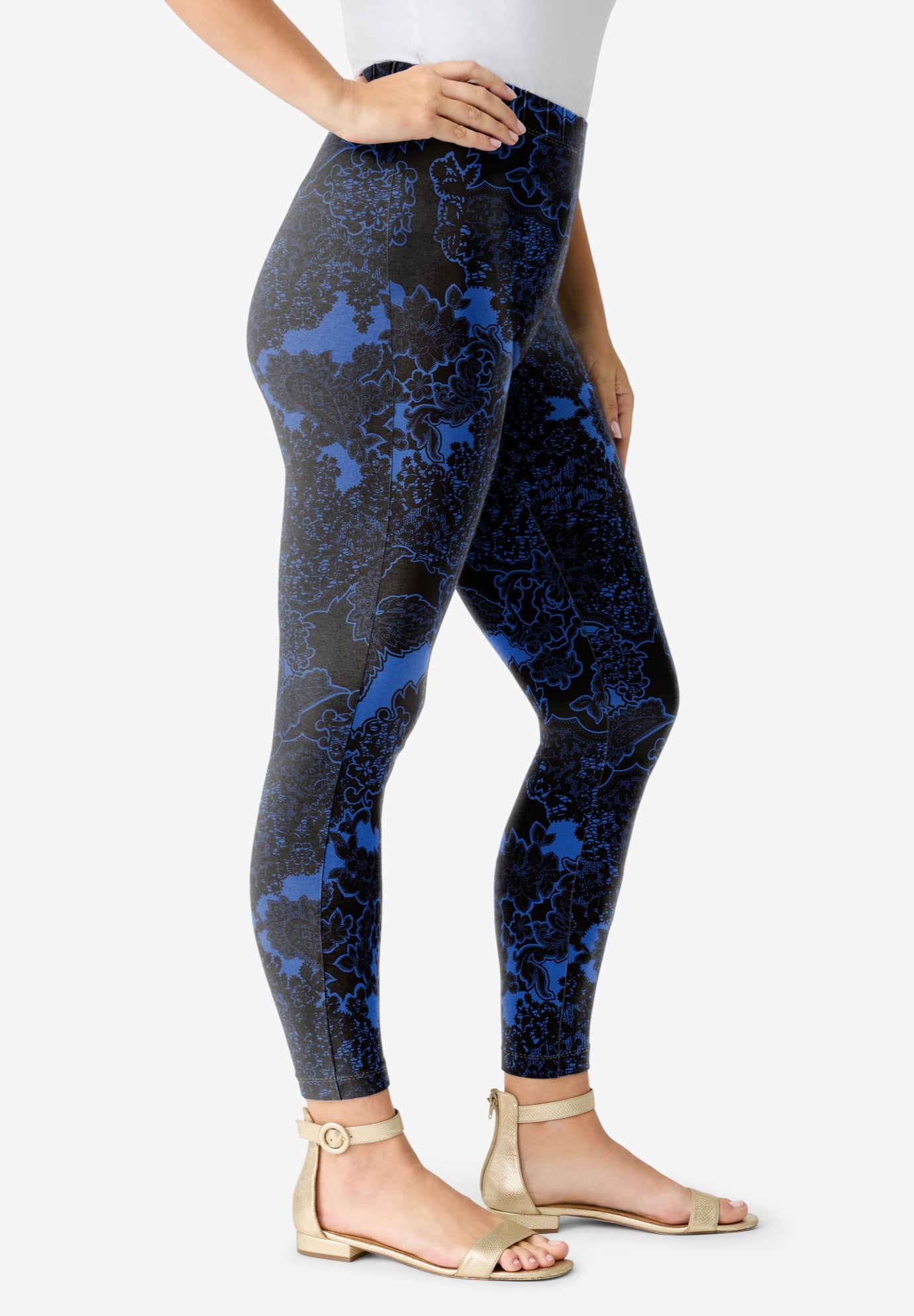 Plus Size Ankle Length Essential Stretch Legging image number 2