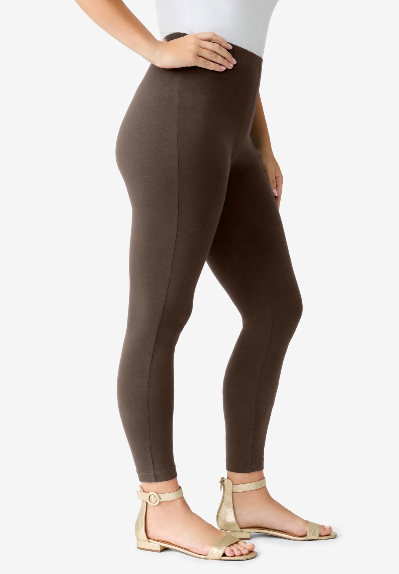 Plus Size Essential Stretch Ankle Length Pull-On Legging image number 2