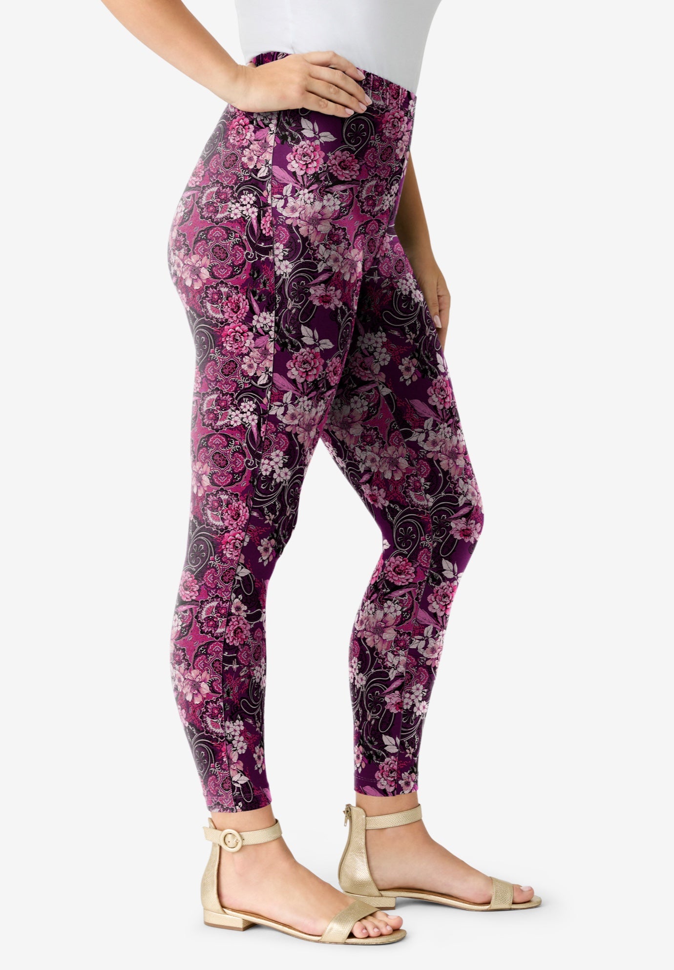 Plus Size Ankle Length Essential Stretch Legging image number 3