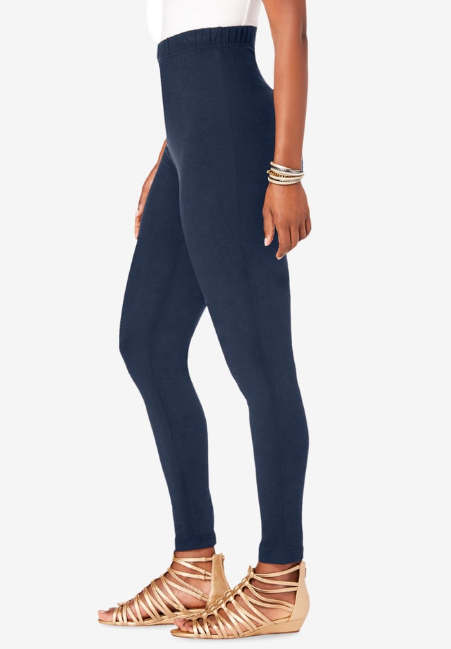 Plus Size Essential Stretch Ankle Length Pull-On Legging image number 3