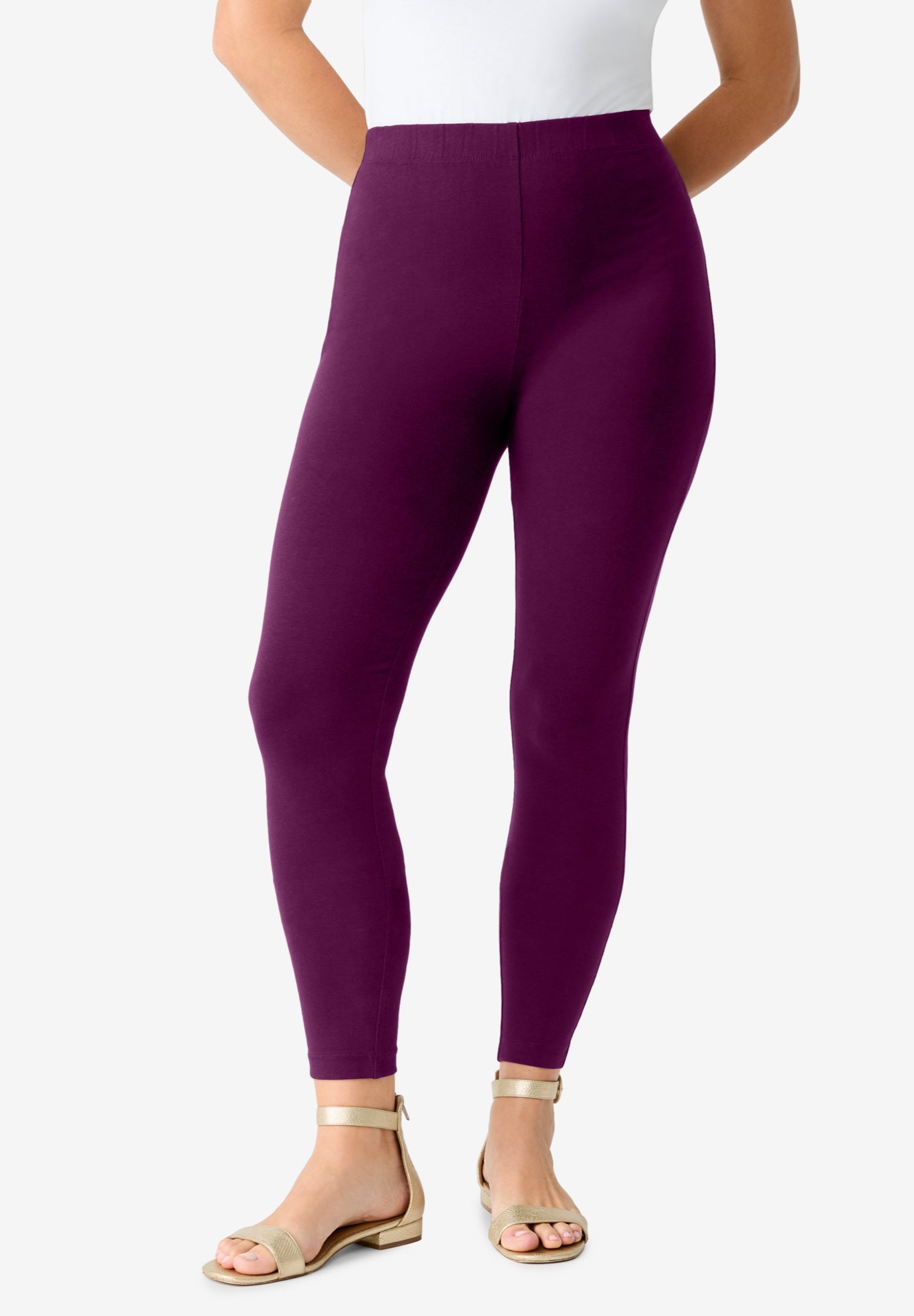 Plus Size Essential Stretch Ankle Length Pull-On Legging image number 0