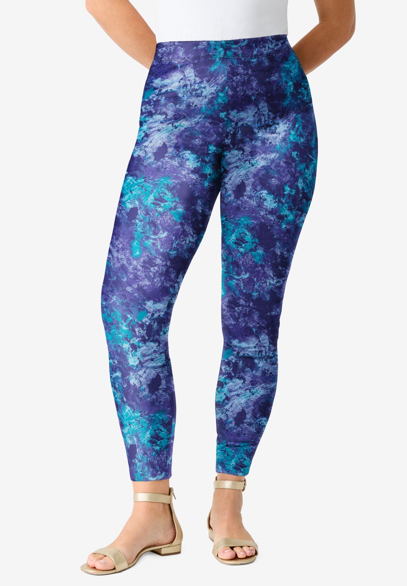 Plus Size Ankle Length Essential Stretch Legging image number 0