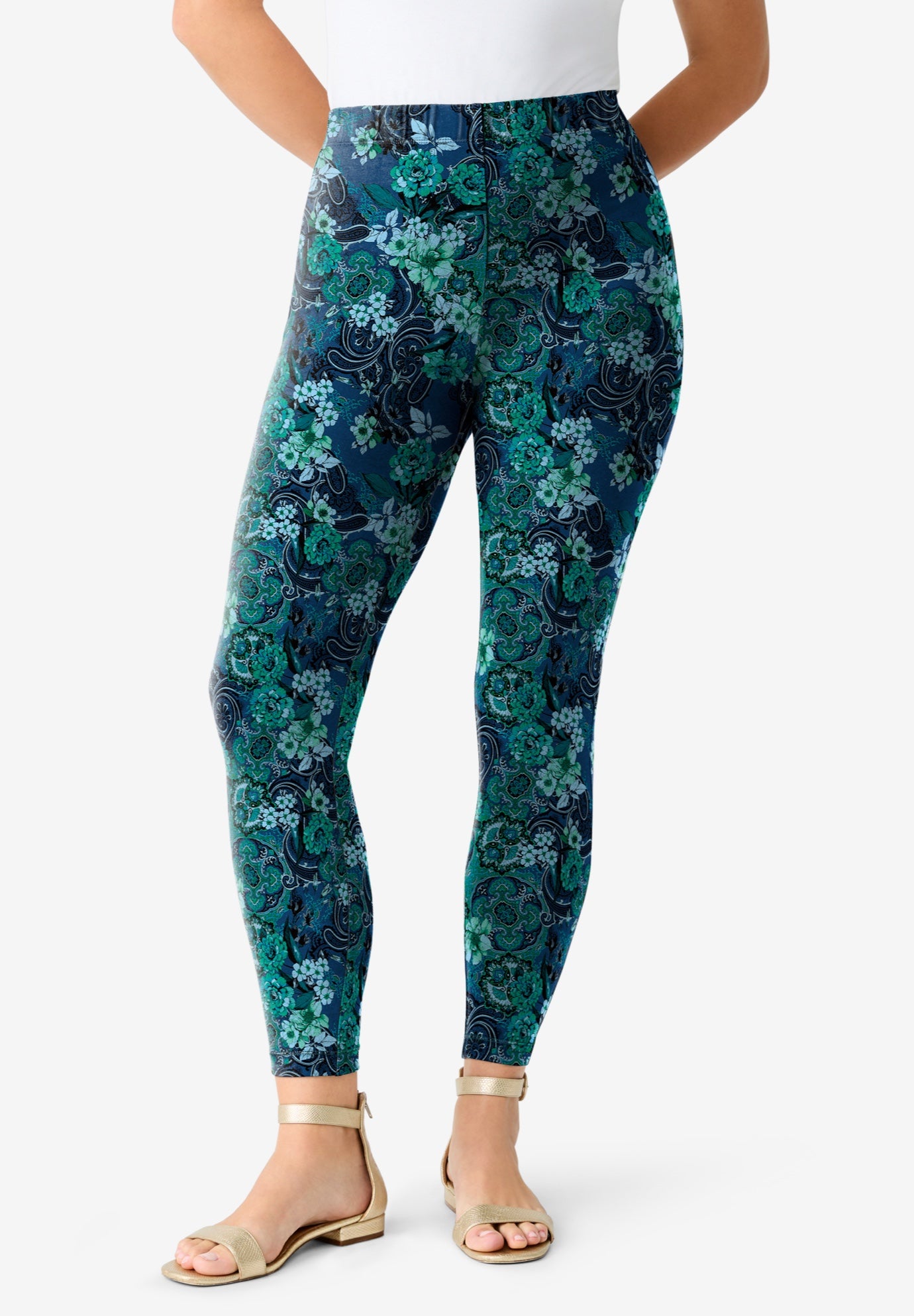 Plus Size Essential Stretch Ankle Length Pull-On Legging image number 0
