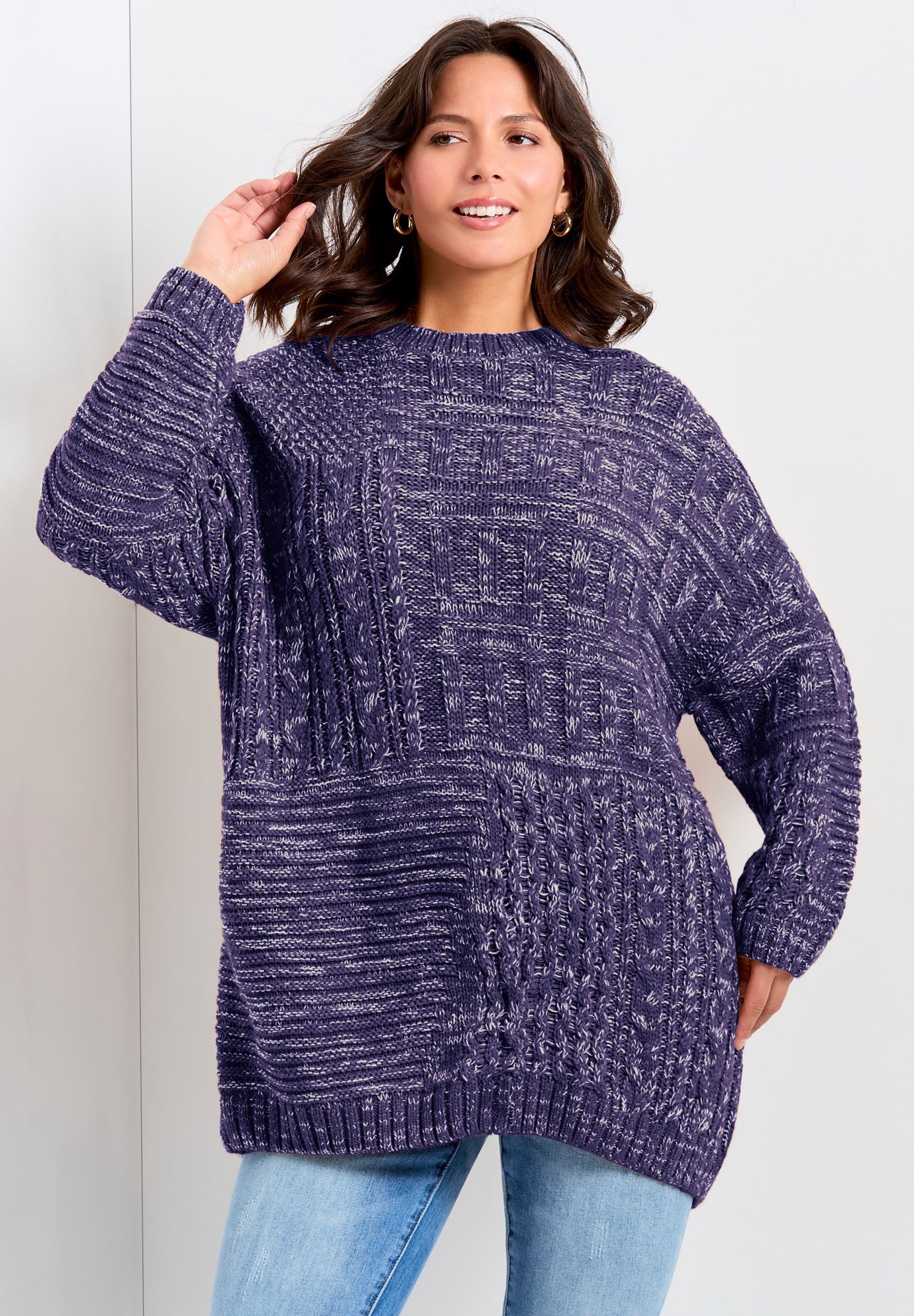 Charli Drop Shoulder Cable Sweater image number 0